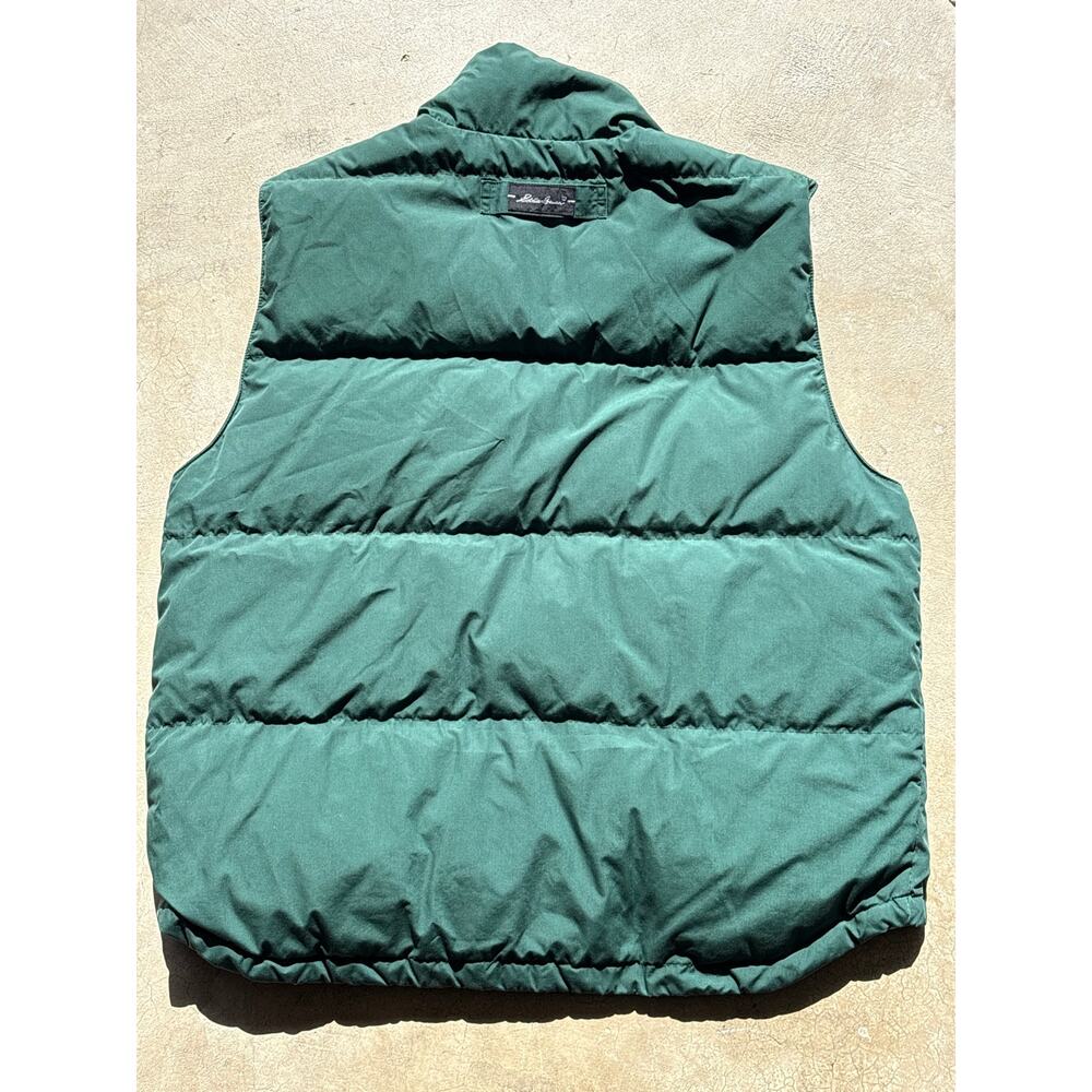 Vintage 90s Eddie Bauer Reversible goose Down Puffer  Vest Men’s S Green Plaid - Picture 3 of 6